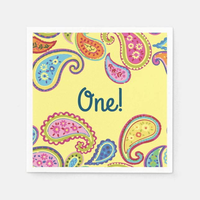 Serviette En Papier Marocaine Paisley Cute Boho Anniversaire (Devant)