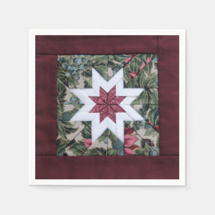 Serviette En Papier Maroon étoilé