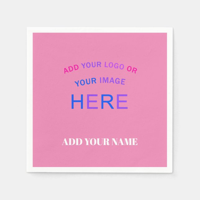 Serviette En Papier Marque personnalisée tendance rose (Devant)