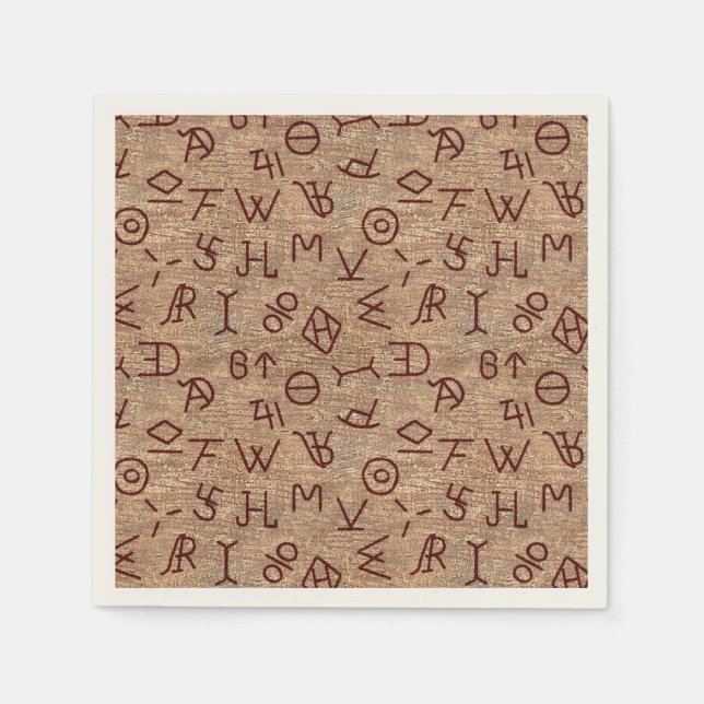 Serviette En Papier Marques de bovins sur bois (Devant)