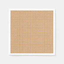 Serviette en papier marron à carreaux rustique | V