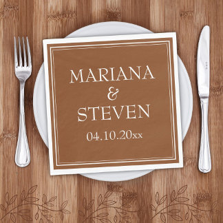 Serviette En Papier Marron Minimaliste Moderne