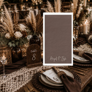 Serviette En Papier Marron riche au Chocolat Mariage Personnalisé