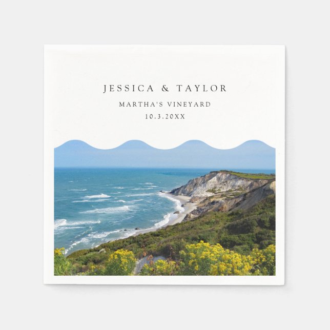 Serviette En Papier Martha's Vineyard Mariage Custom Cocktail Napkins (Devant)