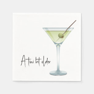 Serviette En Papier Martini Anniversaire Sur Blanc