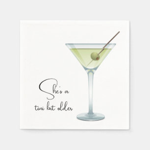 Serviette En Papier Martini Anniversaire Sur Blanc