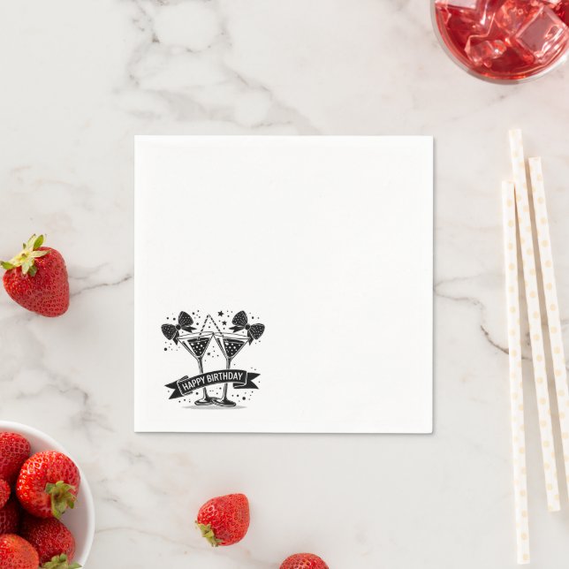 Serviette En Papier Martini Birthday Bow (En situation)