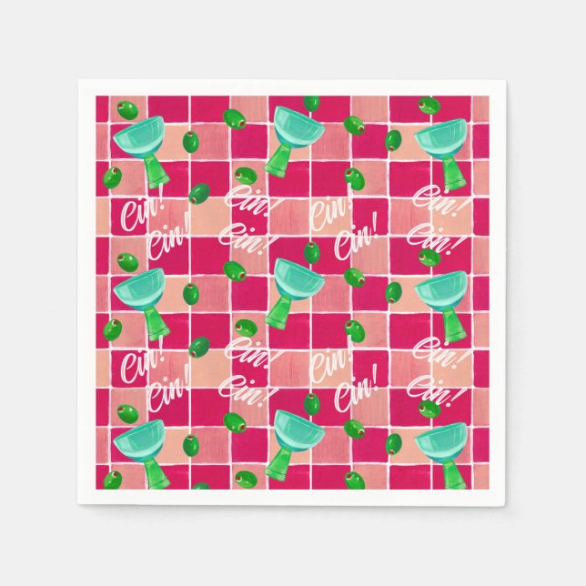 Serviette En Papier Martini Paper Napkins (Devant)