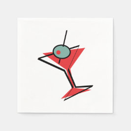 Serviette En Papier Martini rouge rétro