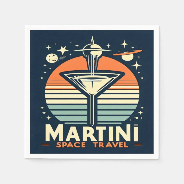 Serviette En Papier Martini Space Travel Lift Off Logo (Devant)