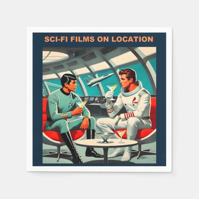 Serviette En Papier Martini Space Travel Poster Films Sci-Fi Dans L'Es (Devant)