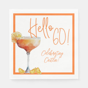 Serviette En Papier Martini Verre 60e Anniversaire Papier Napkin