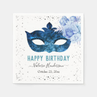 Mascarade bleue fête d'anniversaire