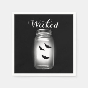 Serviette En Papier Mason Jar Bats Halloween Napkin