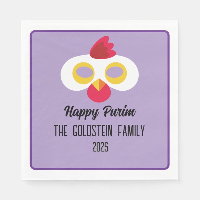 Serviette En Papier Masque de poule Purim mascarade costume (Devant)