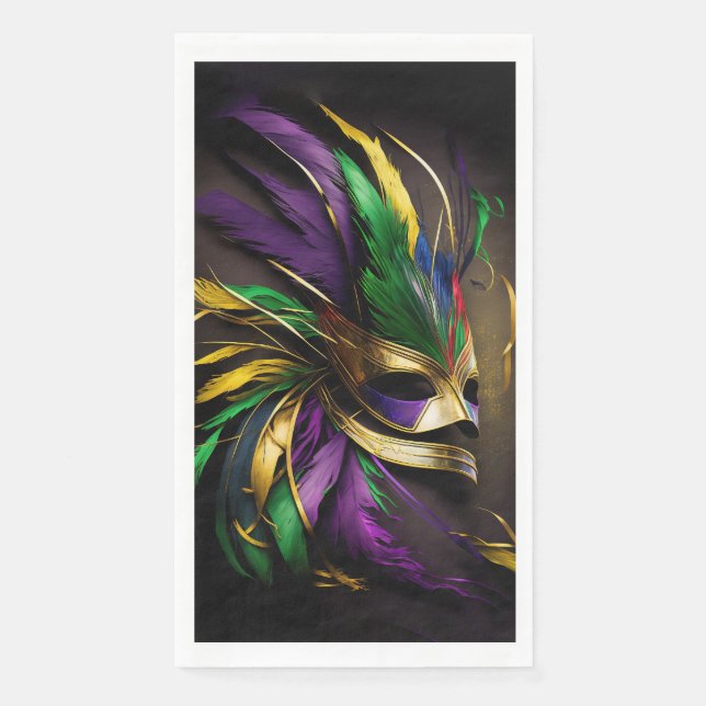 Serviette En Papier Masque Mardi Gras (Devant)