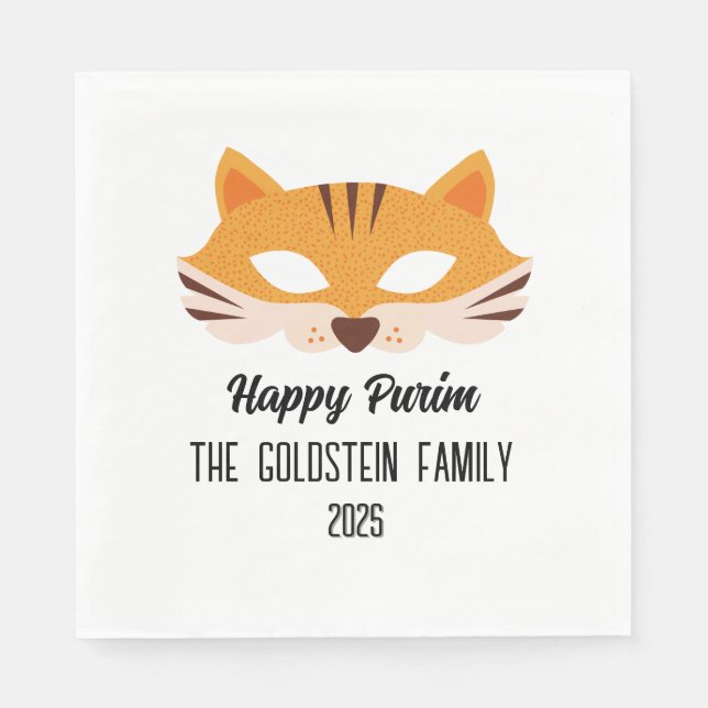 Serviette En Papier Masque Purim fox mascarade costume (Devant)