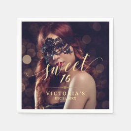 Serviette En Papier Masquerade Photo Sweet 16 Anniversaire