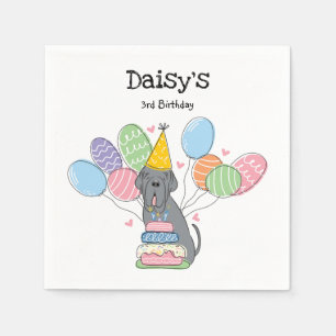 Serviette En Papier Mastiff Chien bleu napolitain fête d'anniversaire