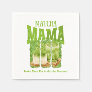Serviette En Papier MATCHA MAMA Green Tea Parties scintillant Mom Gift