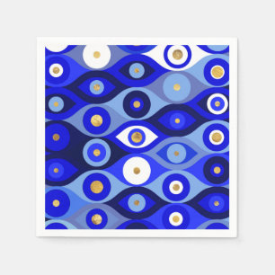 Serviette En Papier Mati Mataki grecque - Matiasma Evil Eye blues