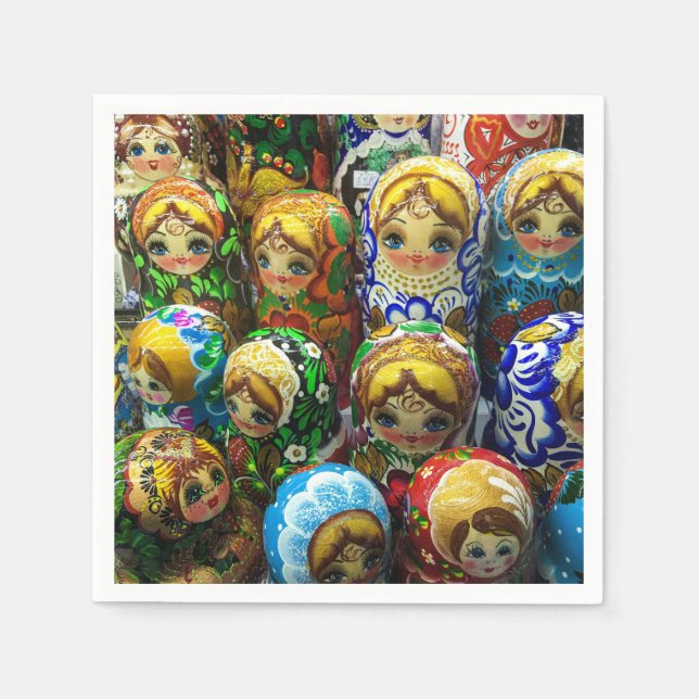 Serviette En Papier Matryoshka Poupées Souvenir Kiosque Voyage Photo (Devant)