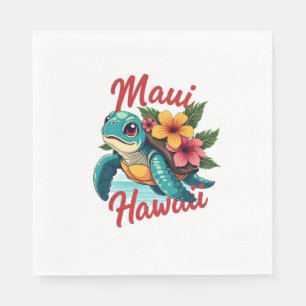 Serviette En Papier Maui Hawaii T Chemise Fille Femmes Enfants Tortue 