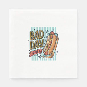 Serviette En Papier Mauvaise Journée Hot Dog Retro Vector Conception d