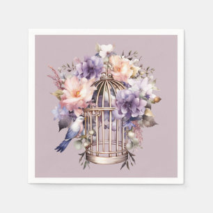 Serviette En Papier Mauve Finery violet rose rose bleu Oiseau douche