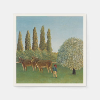 Serviette En Papier Meadowland (The Pasture), Henri Rousseau,  1910
