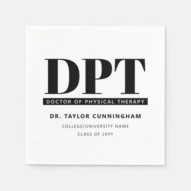 Serviette En Papier Médecin DPT moderne personnalisé de thérapie physi (Devant)