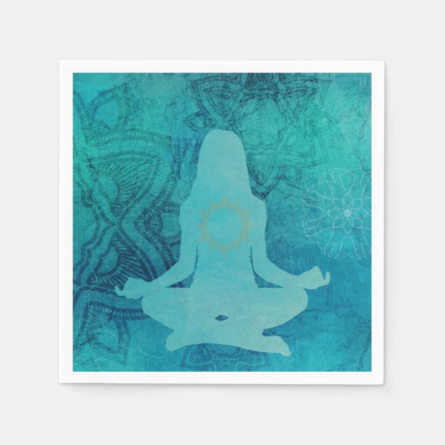 Serviette En Papier Méditation Zen Yoga Lotus Chakra Heart (Devant)