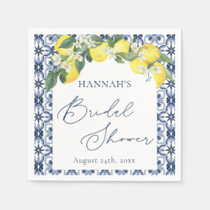 Serviette En Papier Mediterranean Lemon Main Squeeze Fête de Mariage