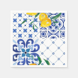 Serviette En Papier méditerranéen, Amalfi, carré simple