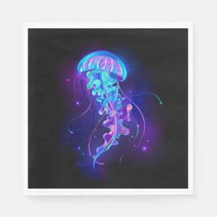 Serviette En Papier Méduse vibrante aux couleurs lumineuses