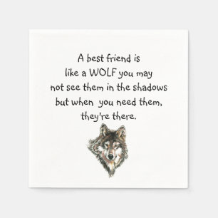 Serviette En Papier Meilleur Ami Citation Inspirationnelle Loup, Loups