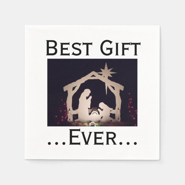 Serviette En Papier Meilleur cadeau Nativité de Noël (Devant)