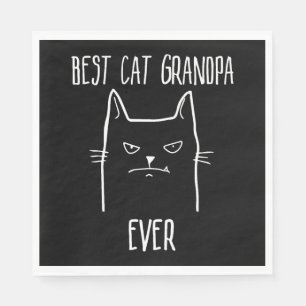 Serviette En Papier Meilleur chat Grand-père Ever - Kitty Papa