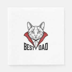 Serviette En Papier Meilleur design de gravure vintage de chat vampire