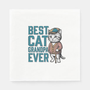 Serviette En Papier Meilleur Grand-Père de Chat Vintage T-shirt De