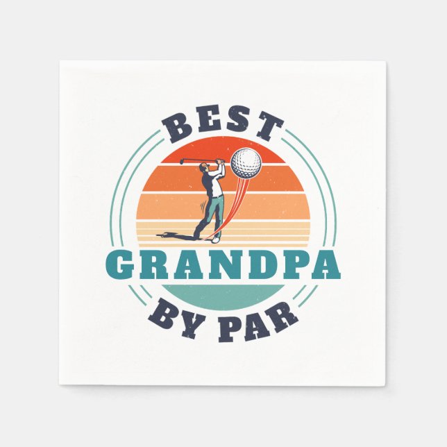 Serviette En Papier Meilleur Grand-Père Rétro Par Par Fête des pères P (Devant)