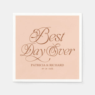Serviette En Papier Meilleur Jour de Tous les Temps Mariage Moderne Mi