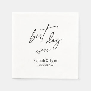 Serviette En Papier Meilleur Jour Jamais Simple et élégant Mariage