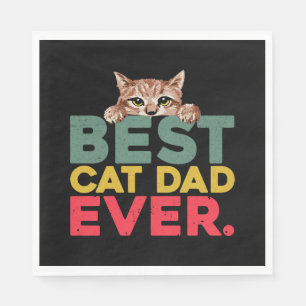Serviette En Papier Meilleur papa chat du monde