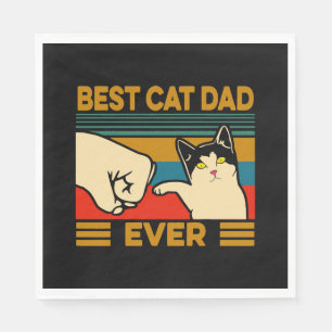 Serviette En Papier Meilleur papa chat du monde