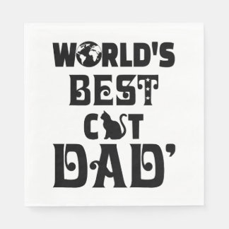 Serviette En Papier Meilleur Papa de Chat du Monde