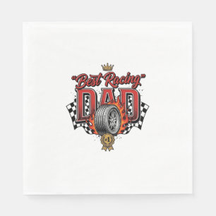 Serviette En Papier Meilleur Papa de Course Pneu Vintage Fête des Père