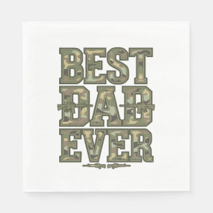 Serviette En Papier Meilleur Papa de Tous Camo Design de Gravure Vinta