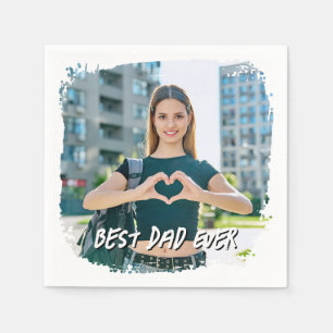 Serviette En Papier Meilleur Papa Jamais Grunge Frontière Photo