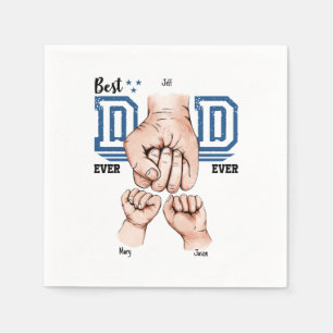 Serviette En Papier Meilleur Papa Jamais Poignée Personnalisée - Deux